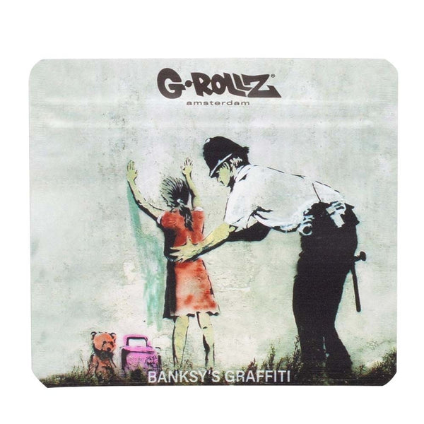 G-Rollz | Banksy's Graffiti 'Girl Being Frisked' 90x80 mm smellproof bag - 10pcs in Display
