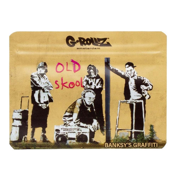G-Rollz | Banksy's Graffiti 'Old Skool' 105x80 mm Smellproof Bags - 8pcs in Display