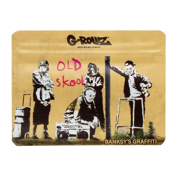 G-Rollz | 105x80 mm Smellproof Bags | Banksy's Graffiti 'Old Skool' - 50pcs/ pack