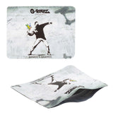 G-Rollz | 105x80 mm Smellproof Bags | Banksy's Graffiti 'Flower Thrower' - 50pcs/ pack