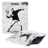 G-Rollz | 100x125mm Smellproof Bags | Banksy's Graffiti 'Flower Thrower' 100x125 mm smellproof bag -