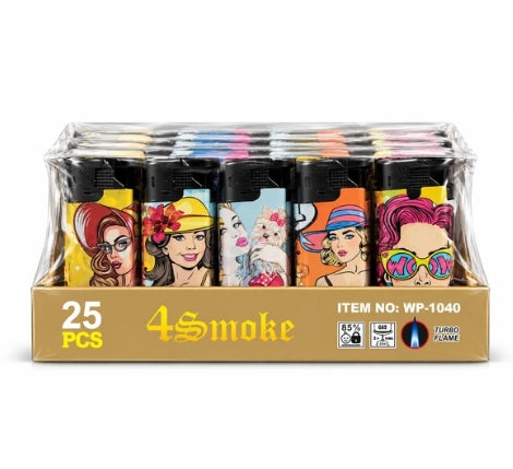 Pop Art - Turbo Flame Metal Lighter 25er Display