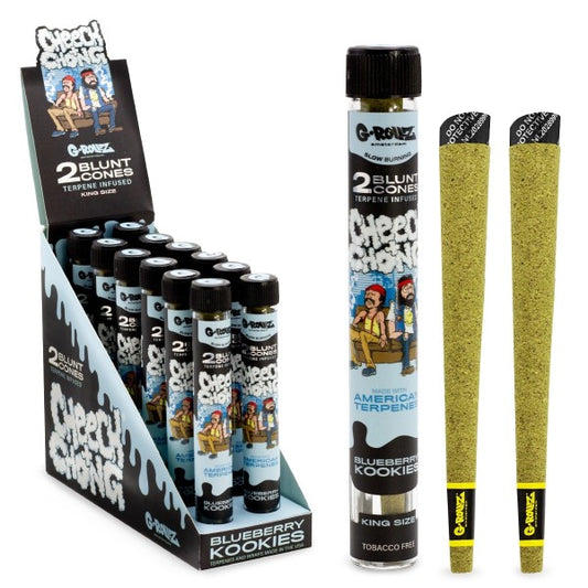 G-Rollz | Cheech & Chong(TM) 2x Terpen-infusierte Kegel 'Blueberry Kookies' (12er-Pack-Display)