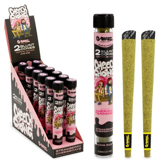 G-Rollz | Cheech & Chong(TM) 2x Terpene-infundierte Hörnchen 'Erdbeer-Käsekuchen' (12er-Pack-Ausstellung)