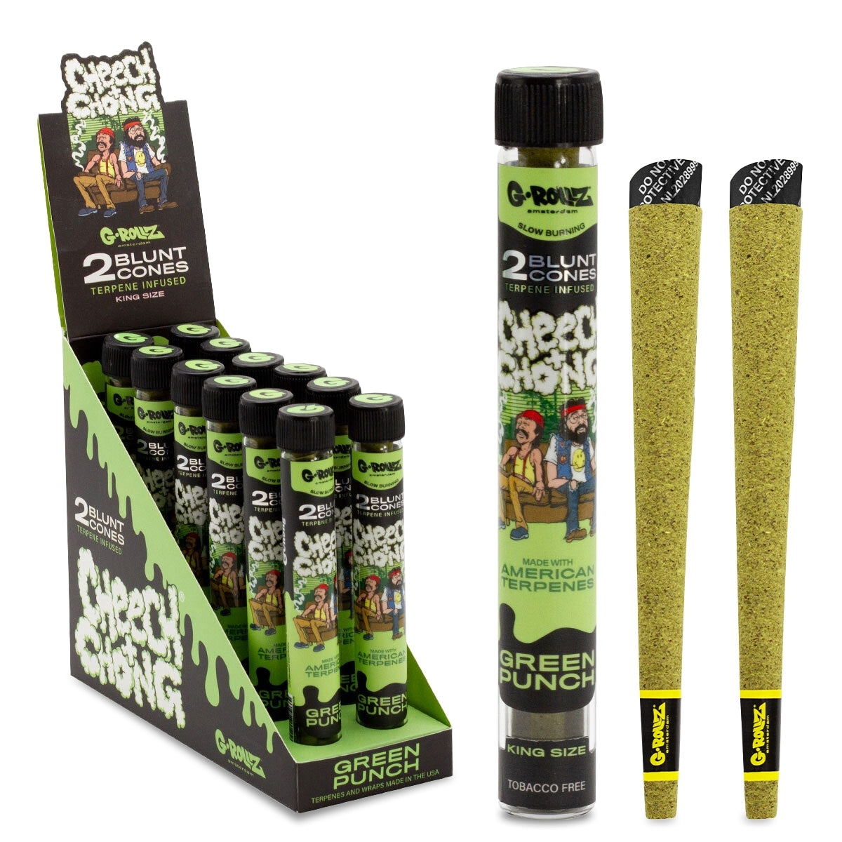 G-Rollz | Cheech & Chong(TM) Terpene Infused Cones 'Green Punch' (12 Pack Display, 24 Cones)