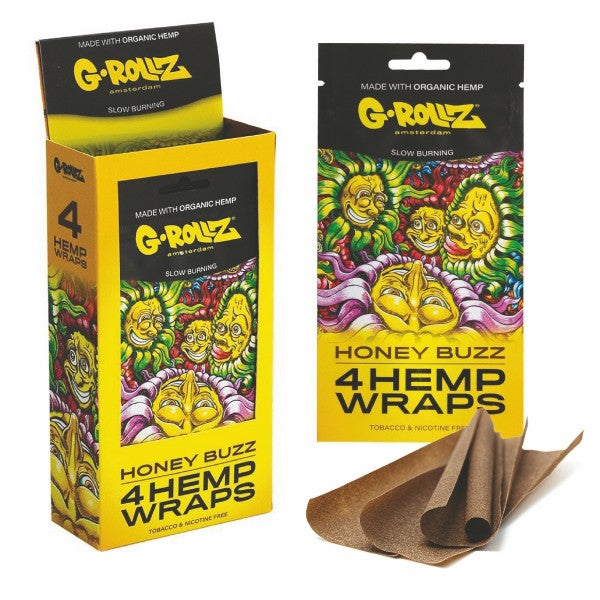 G-Rollz | 4x 'Honey Buzz' Hemp Wraps (15 Pack Display, 60 Wraps)