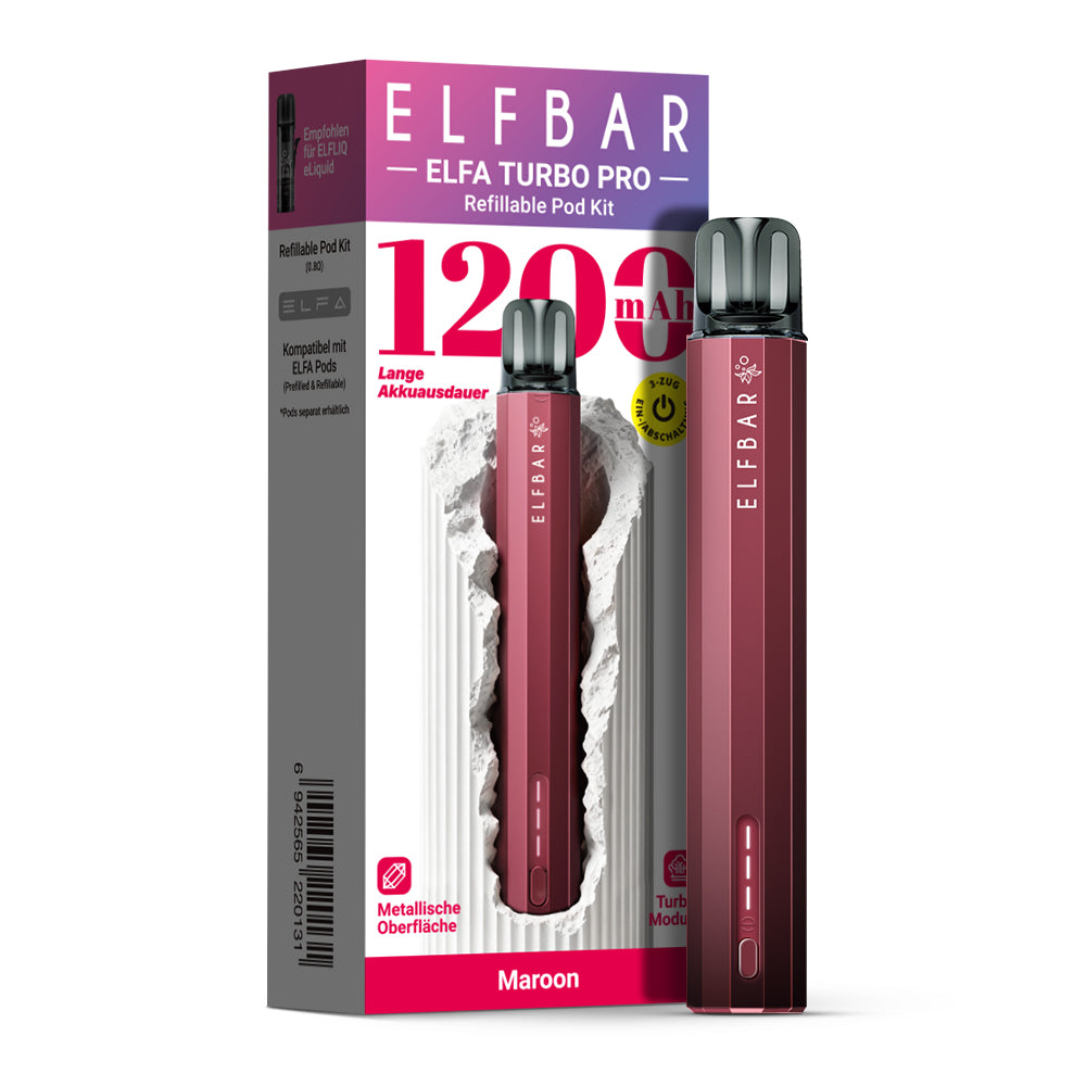 ELFBAR ELFA Turbo Pro Kit 1200mAh Akkuträger - Maroon