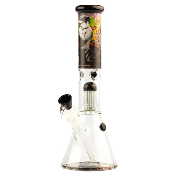 G-Rollz | 'Church of Graffiti' - Black Beaker Bong H:34cm - Ø:50mm