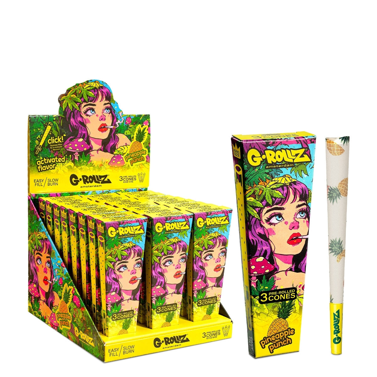 G-Rollz | ,,Pineapple Punch" 3 Pop Cones (24er-Display)