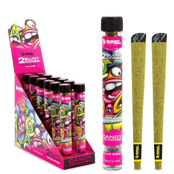 G-Rollz Terpene Infused Cones 'Candy Crunched' (12 Pack Display, 24 Cones)