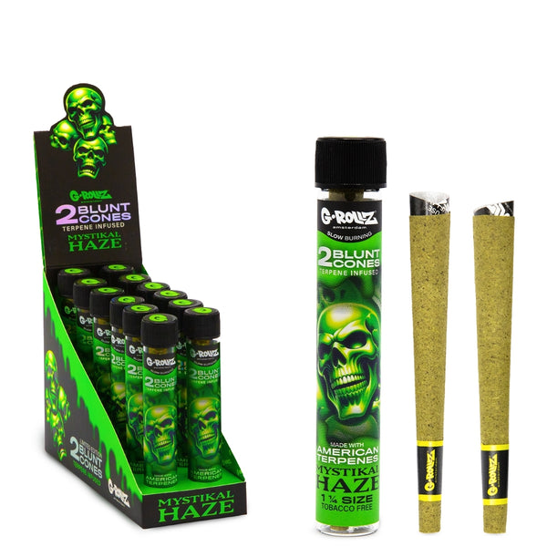 G-Rollz | 1¼ Size 2xCones (12 Pack Display, 24 Cones) - Mystikal Haze