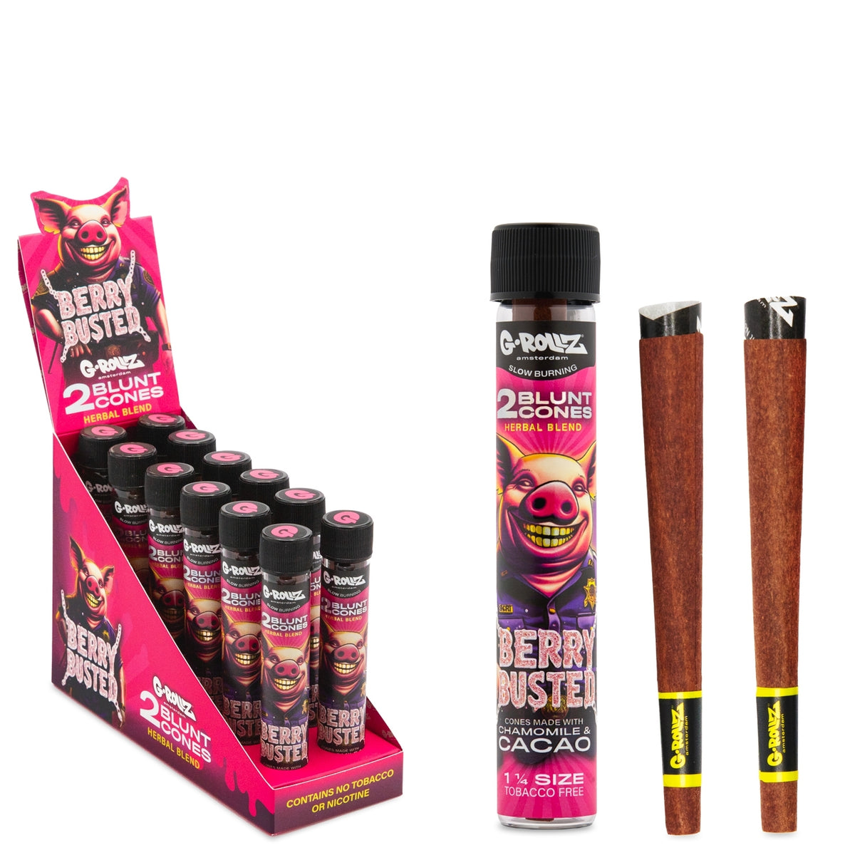G-Rollz | 1¼ Size 2xCones (12 Pack Display, 24 Cones) - Berry Busted