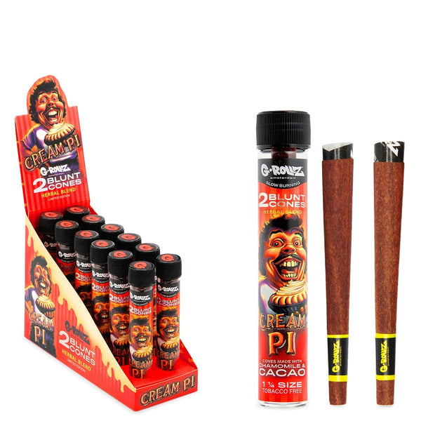G-Rollz | 1¼ Size 2xCones (12 Pack Display, 24 Cones) - Cream Pi