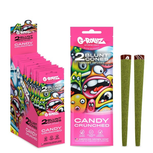 G-Rollz | 2x 'Candy Crunched' Terpene-infusierte vorgerollte Hanf-Kegel (12er Pack-Display, 24 Wicklungen)