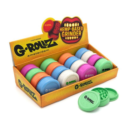 G-Rollz | Hemp 3-Part Grinder -Ø60mm Mix color (16pcs/display)