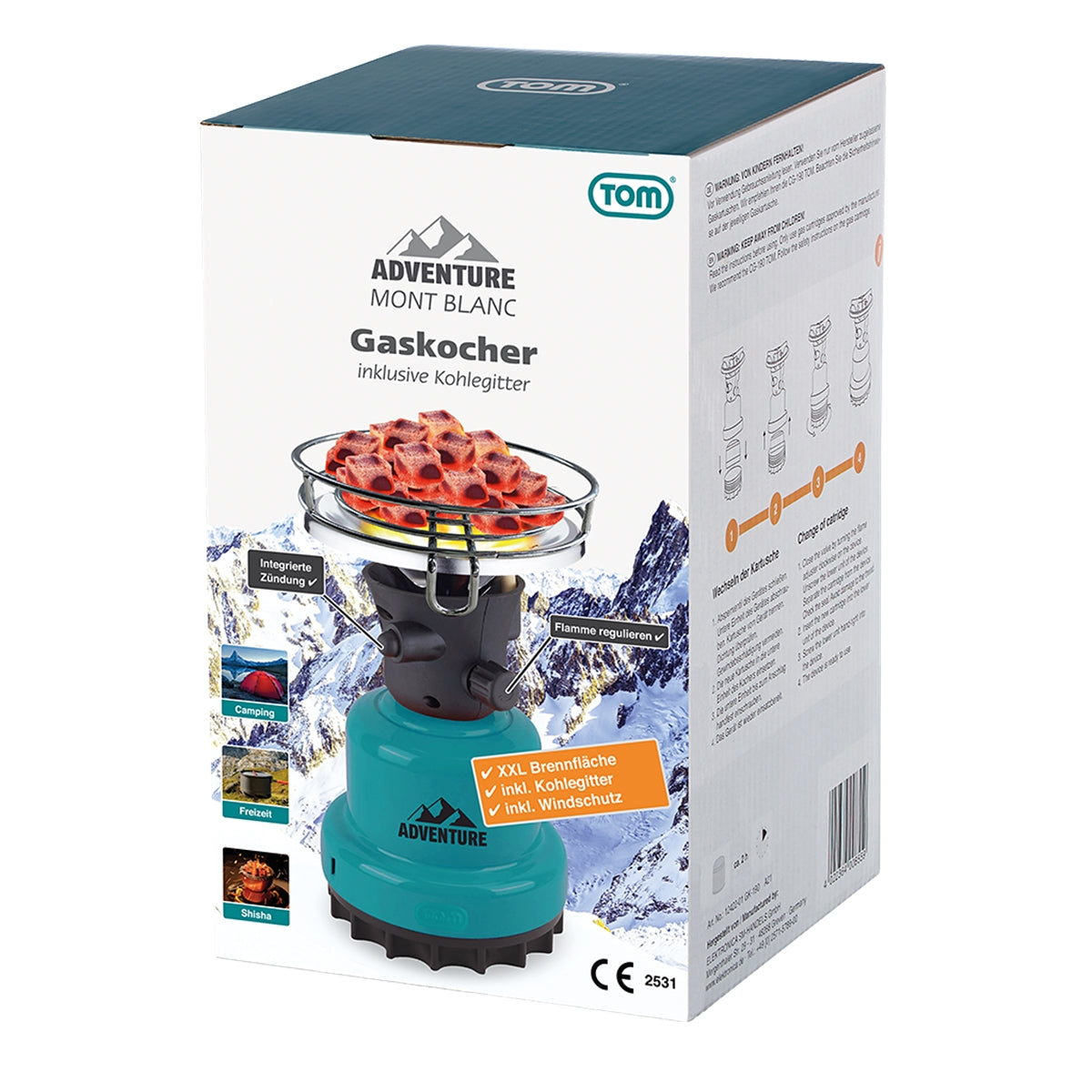 TOM GK-190 Gaskocher – Grün/Schwarz
