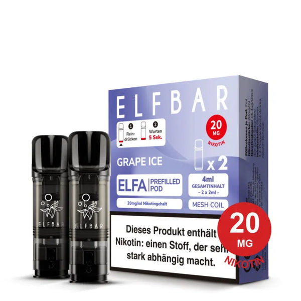Elfbar ELFA Pods – Grape Ice – 20 mg/ml