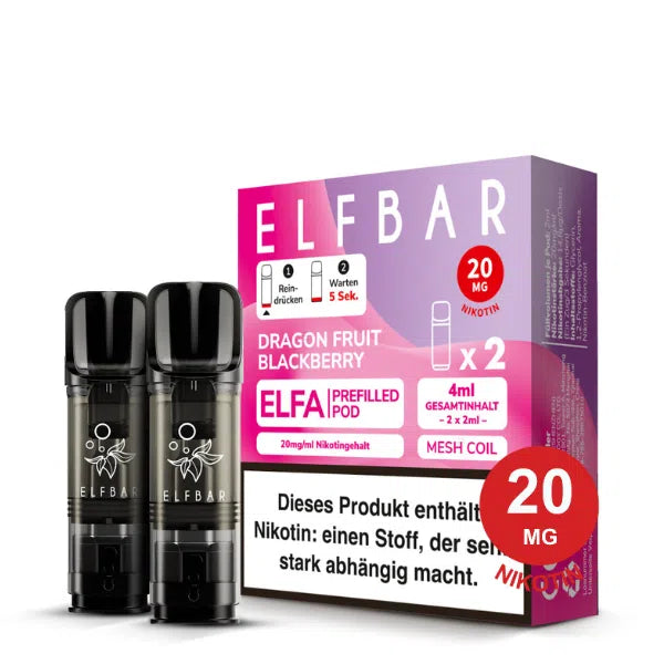 Elfbar ELFA Pods – Dragon Fruit Blackberry Ice – 20 mg/ml