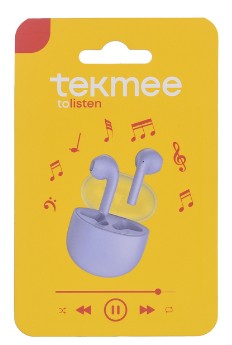 TEKMEE TRANSLUCENT CASE TWS EARBUDS in lila