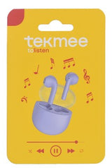 TEKMEE TRANSLUCENT CASE TWS EARBUDS in lila