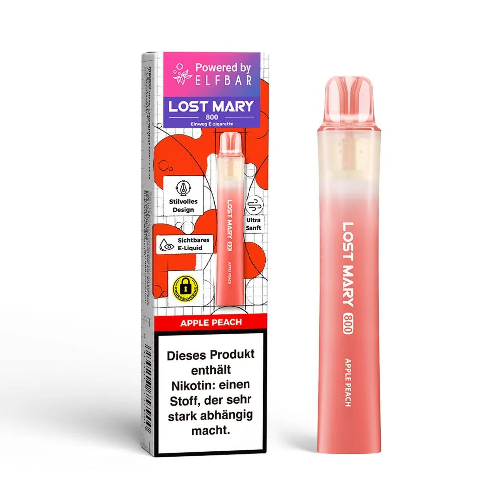 LOST MARY 800 Apple Peach 20mg Nikotin Einweg E-Zigarette
