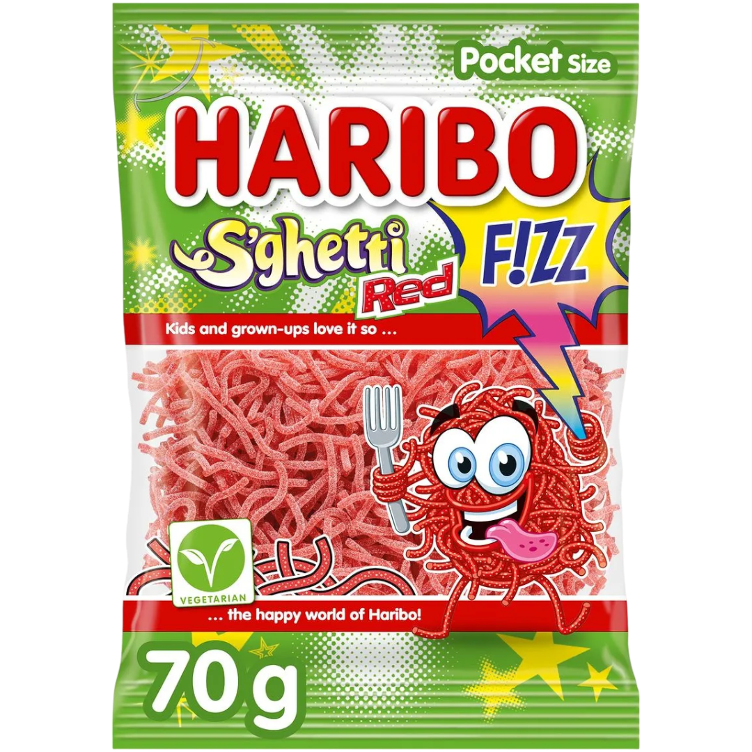 Haribo 75g bag - Spaghetti Red Fizz