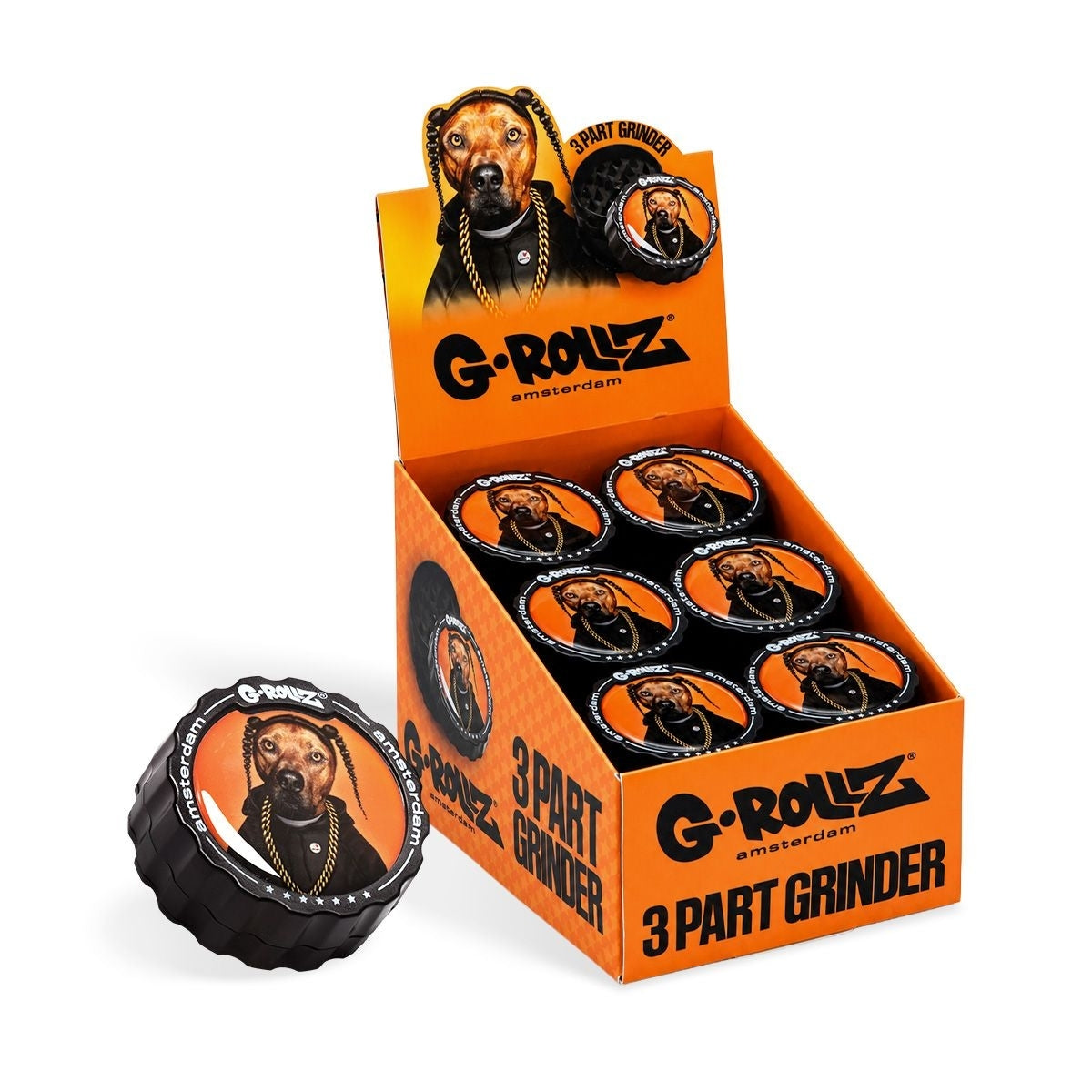 G-Rollz | 3-Part Grinder 53mm Pets Rock 'Rap'