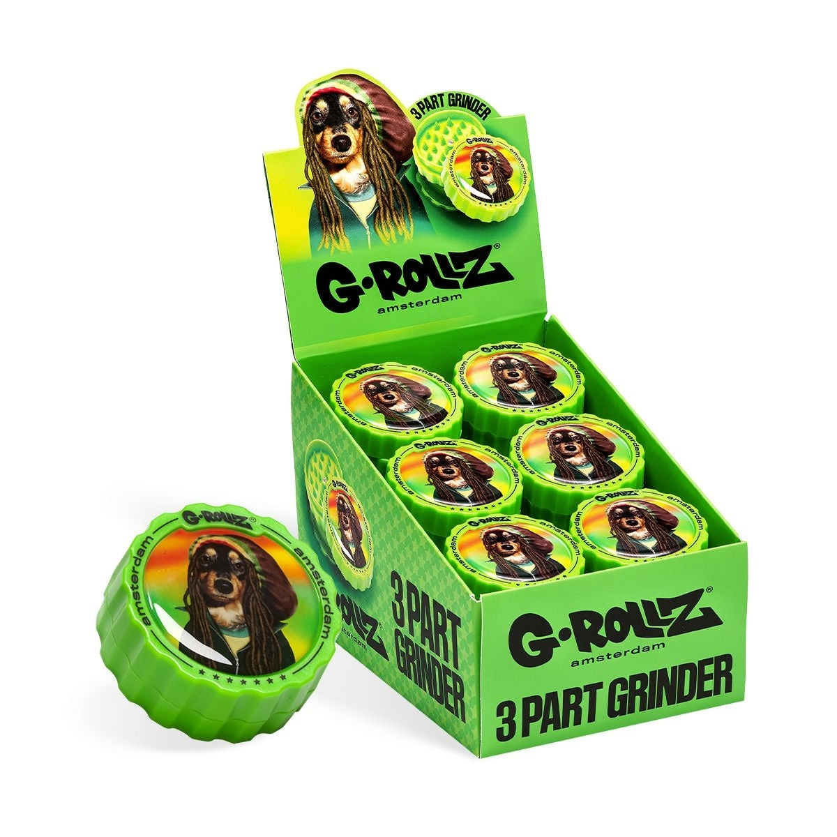 G-Rollz | 3-Part Grinder 53mm Pets Rock 'Reggae'