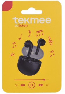 TEKMEE TRANSLUCENT CASE TWS EARBUDS in schwarz
