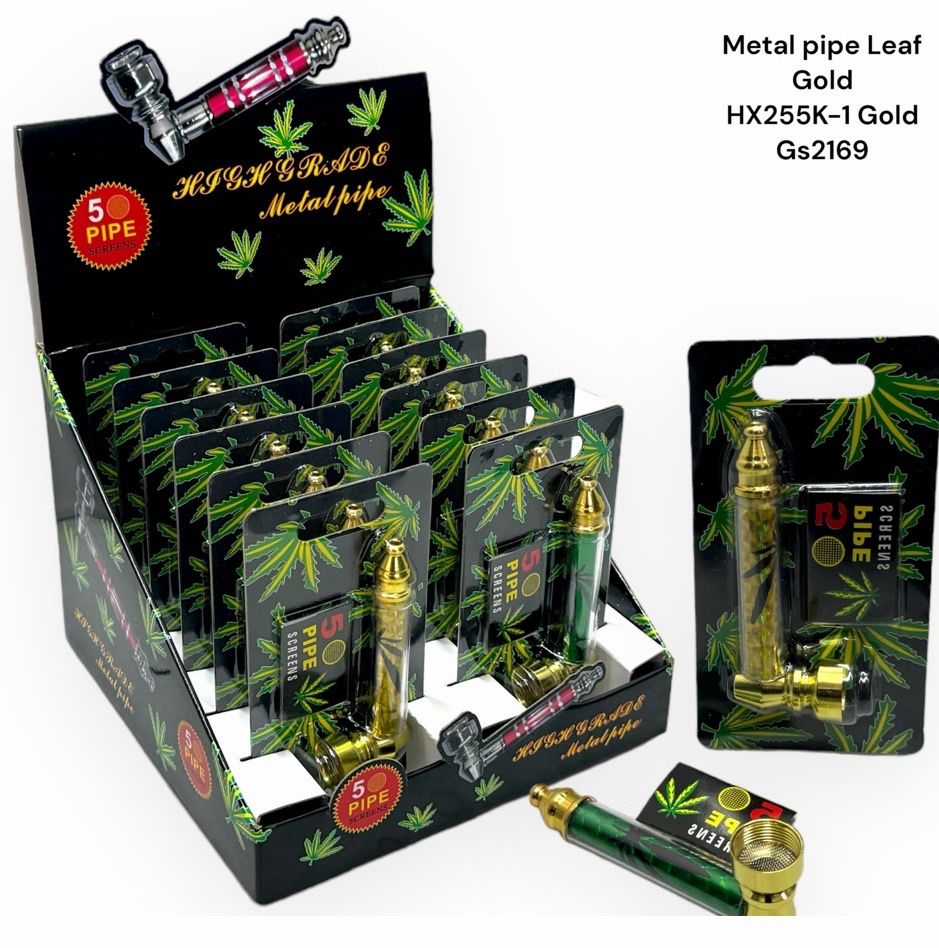 Metall Pipe Leaf  Gold 12er Pack