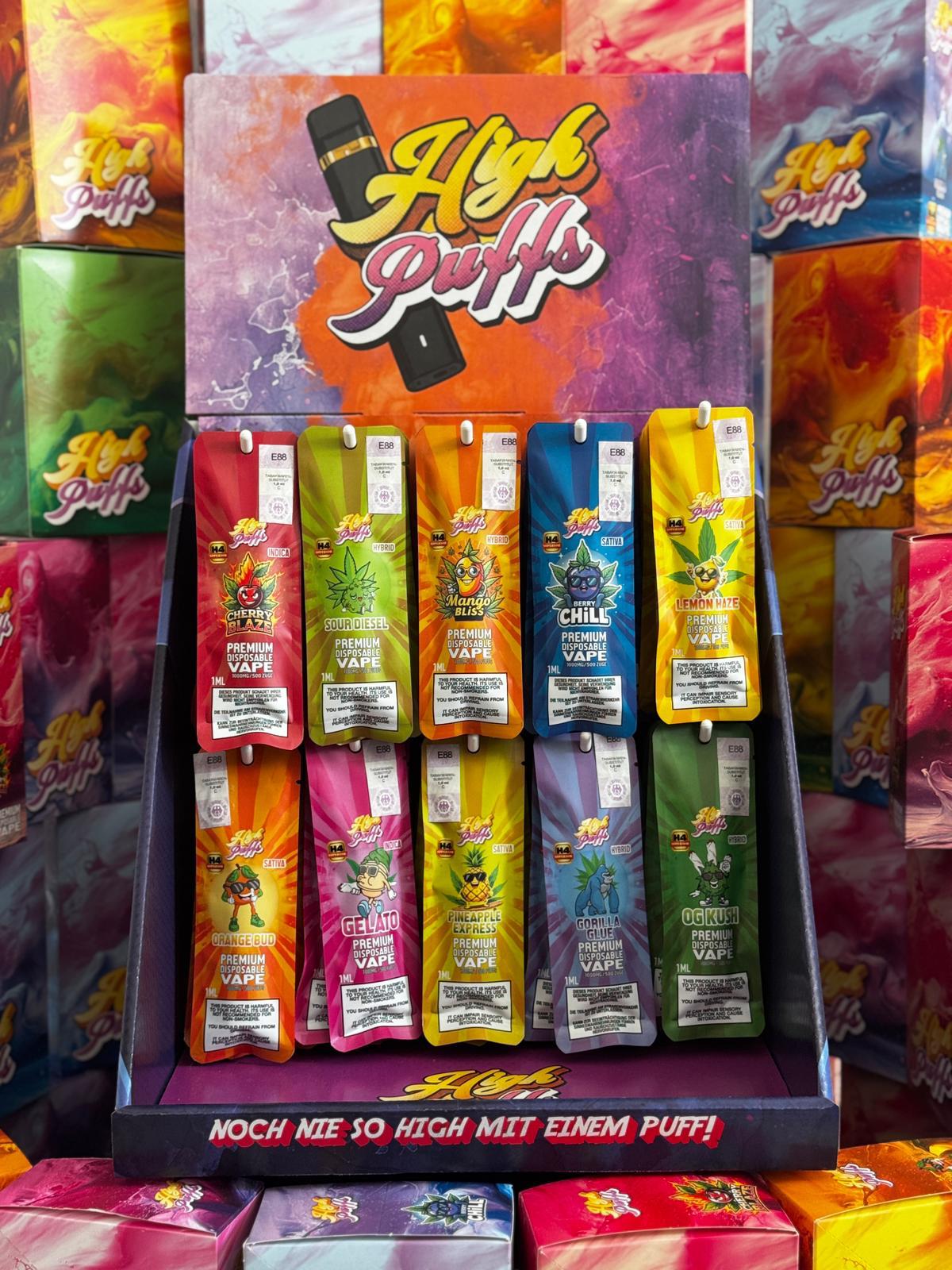 High Puffs H4 Superior Vape- Leer Display