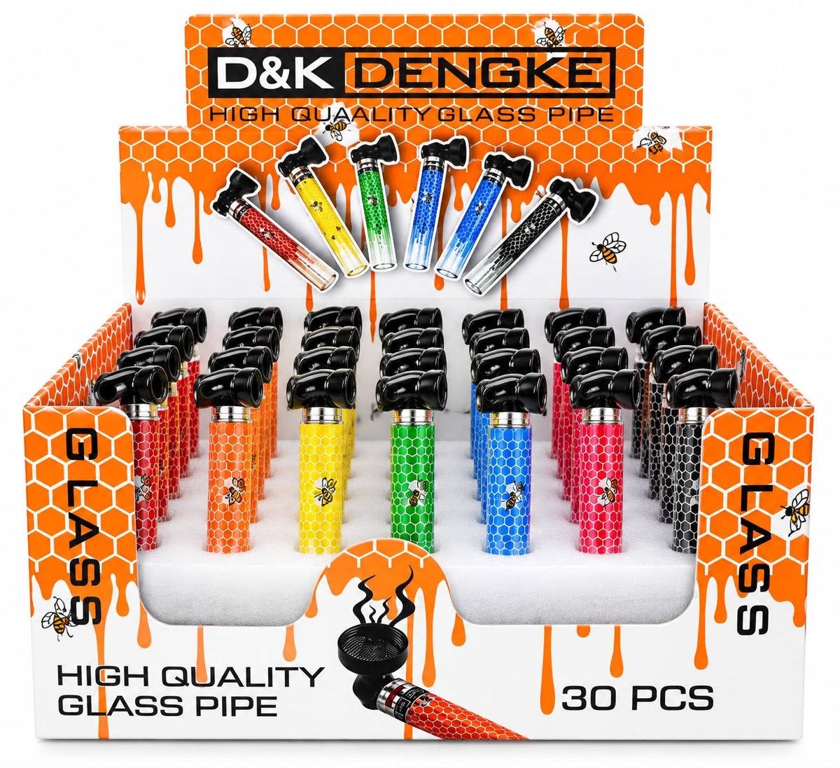 Handpfeifen - Glas Pfeife 30er Display