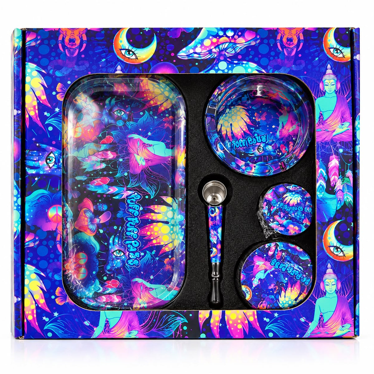 Grinder Gift Set - Psychedelic in Buddha Design