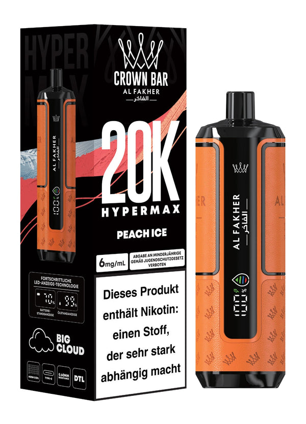 Crown Bar Al Fakher 20k Hypermax – Peach Ice