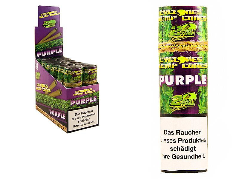 CYCLONE | Cyclones Blunts Hemp Cones - Purple 12x2er Display