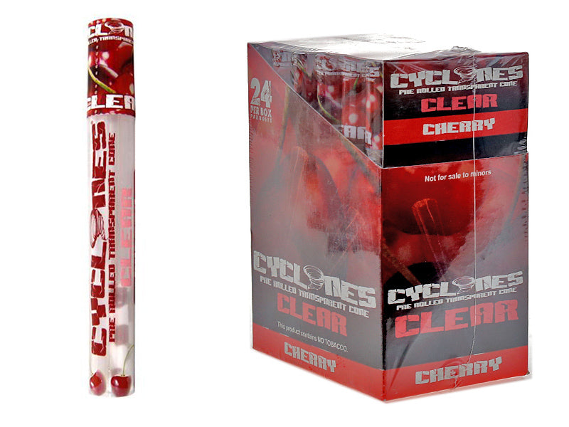 CYCLONE | Cyclones Cone CLEAR King Size - Cherry 24er Display
