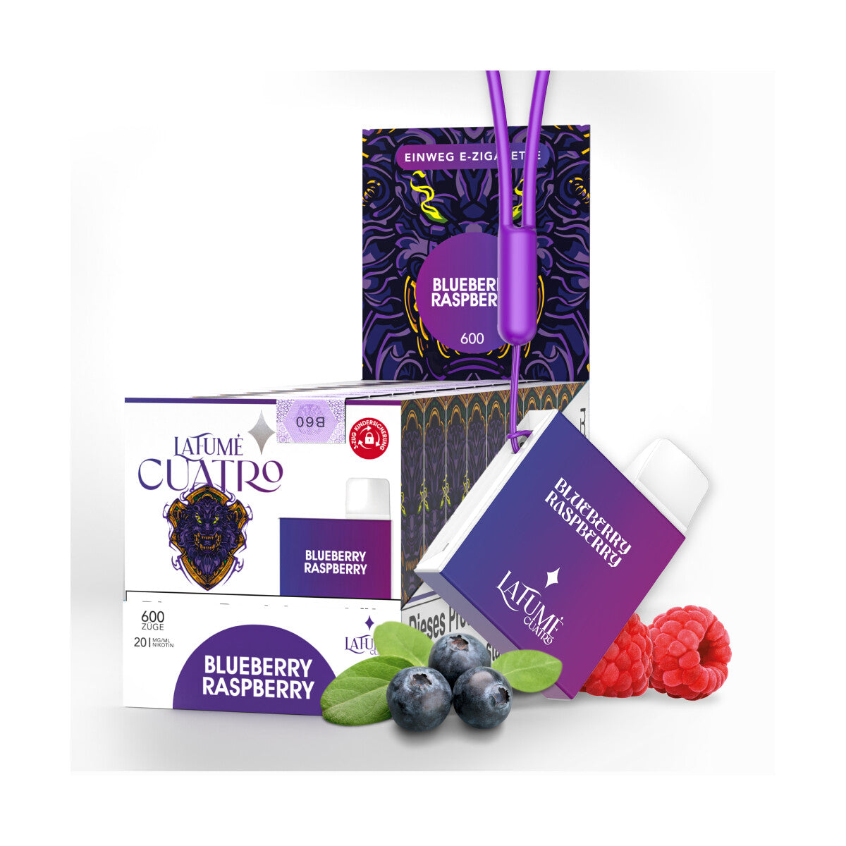 Cuatro - Blueberry Raspberry (10 Stück)