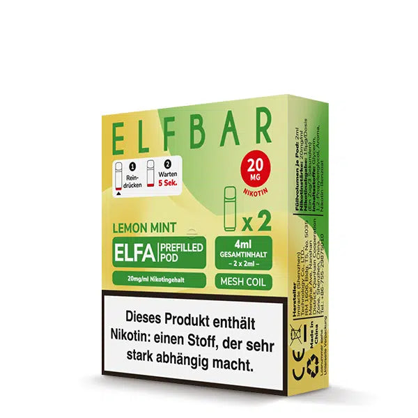 ELFBAR ELFA Pods - Lemon Mint - 20mg/ml