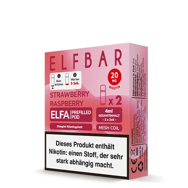 Elfbar ELFA Pods – Strawberry Raspberry – 20 mg/ml