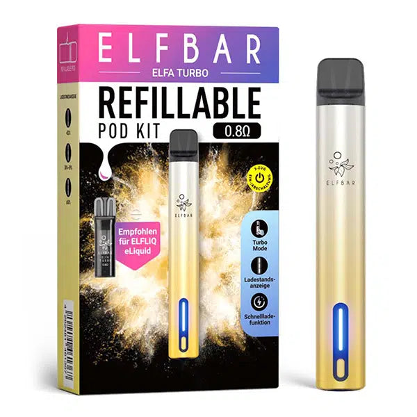 Elfbar ELFA Turbo Pod Kit – Aurora Gold (inkl. 0.8 Ohm Refill Pod) (10 Stück)