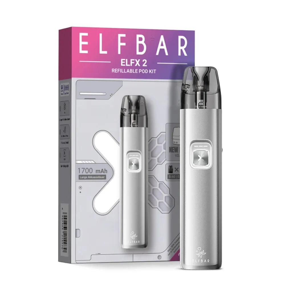 ELFBAR ELFX 2 1700mAh Akkuträger - Titanium Silver