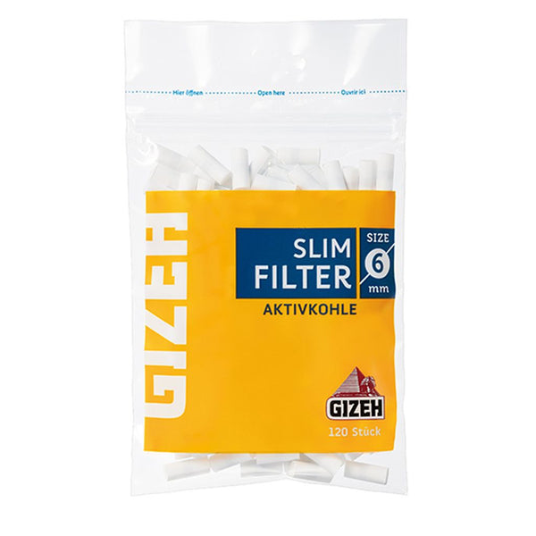 Gizeh Slim Filter Aktivkohle 20 Beutel je 120 Filter 6 mm