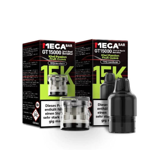Megabar GT15000 Prefilled Pods Kiwi Passionsfrucht Guava