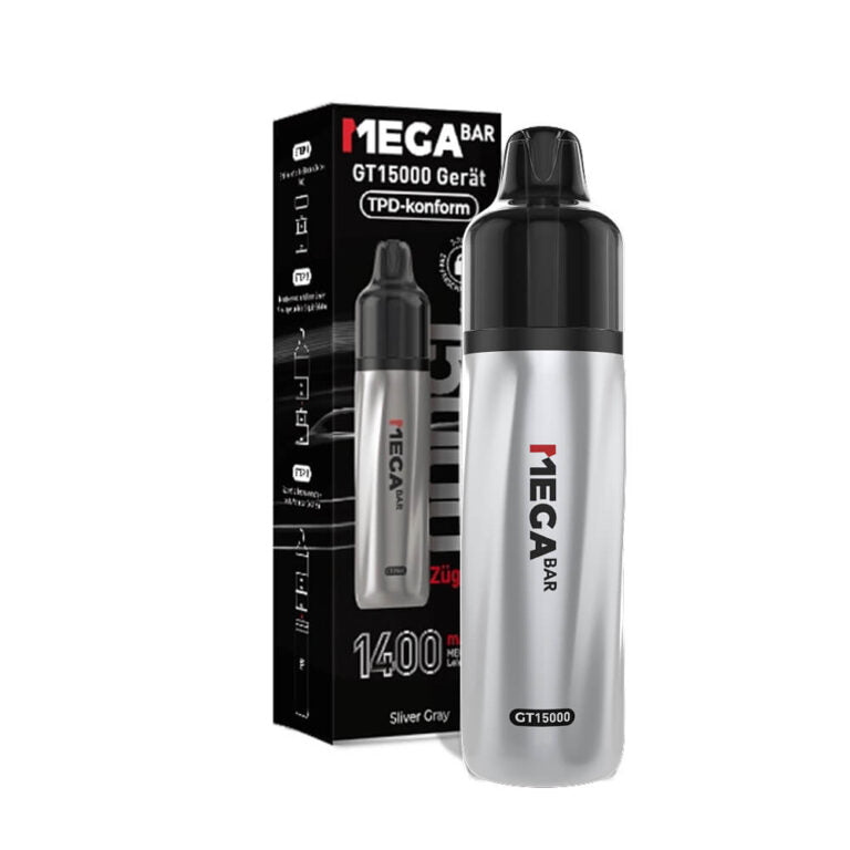 Megabar GT15000 Electronic Cigarette Device Silver Gray - 5 Stück