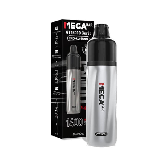 Megabar GT15000 Electronic Cigarette Device Silver Gray