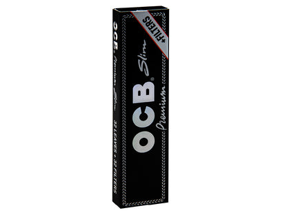 OCB Black KS Slim + Tips. Rolling Paper PK 32