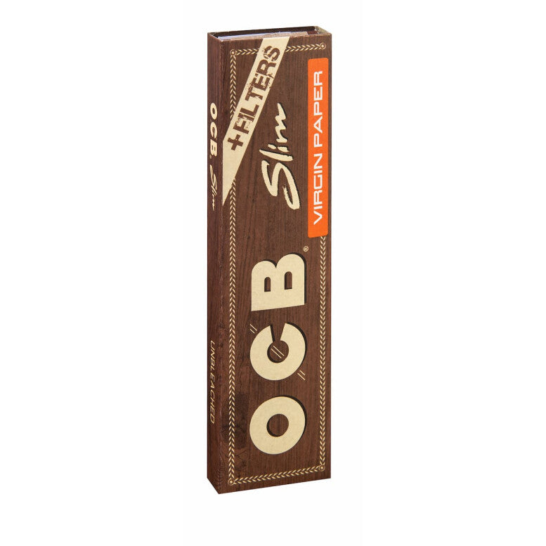OCB Brown KS Slim + Tips. Rolling Paper PK 32