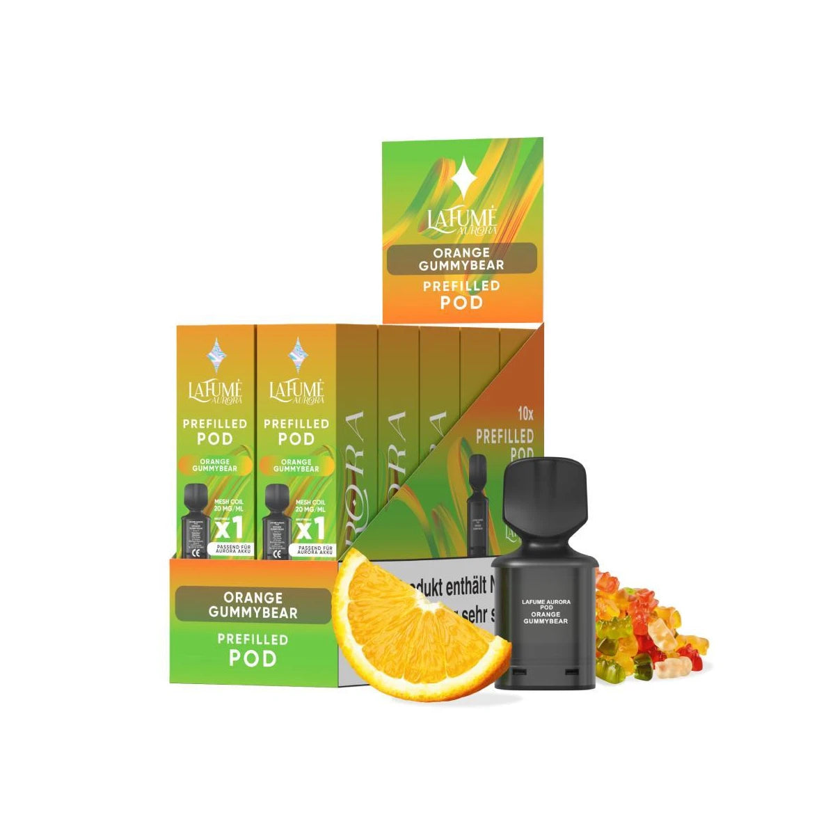 Aurora Pod – Orange Gummybear (10 Stück)