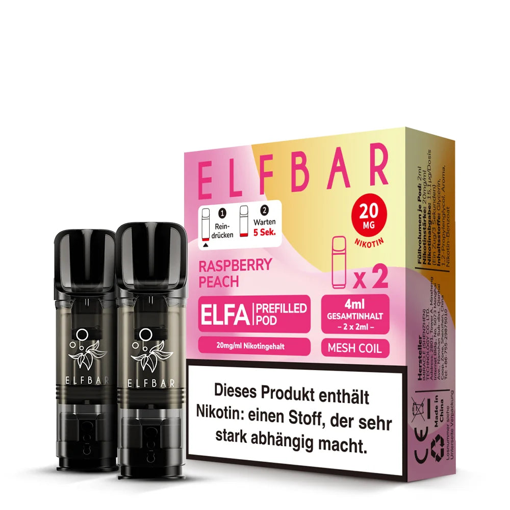 Elfbar ELFA Pods – Raspberry Peach – 20 mg/ml