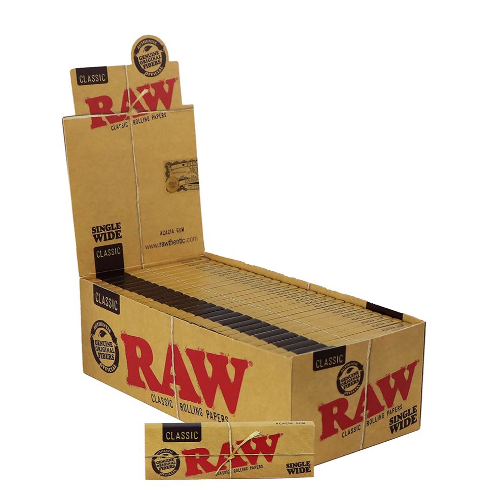 Raw Classic Single Wide Rolling Paper PK50